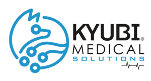 logo kyubi medical sin fondo en azul